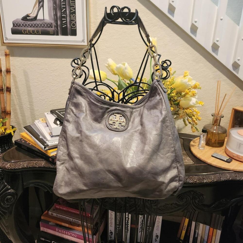 Tory burch leather hobo bag